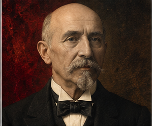 Carlo Collodi historical author portrait in Trumpet house style