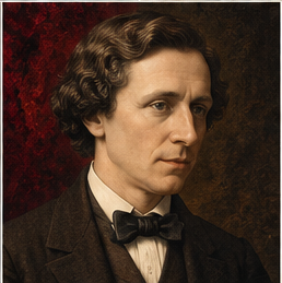 Lewis Carroll historical author portrait in Trumpet house style