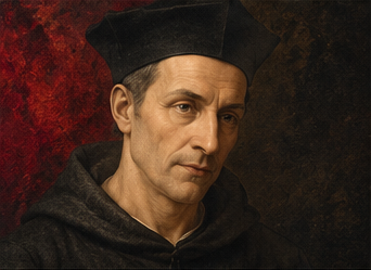 Thomas à Kempis historical author portrait in Trumpet house style