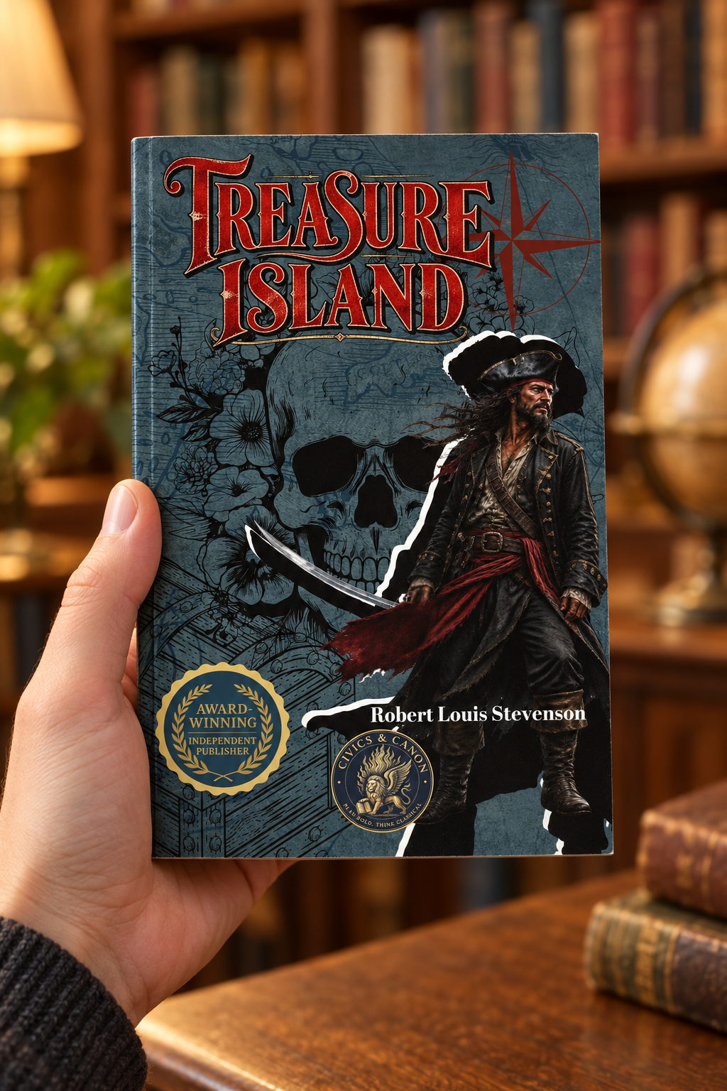 Treasure Island Junior Classics Paperback in hand