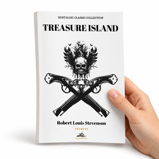 Treasure Island by Robert Louis Stevenson (Paperback) on white background